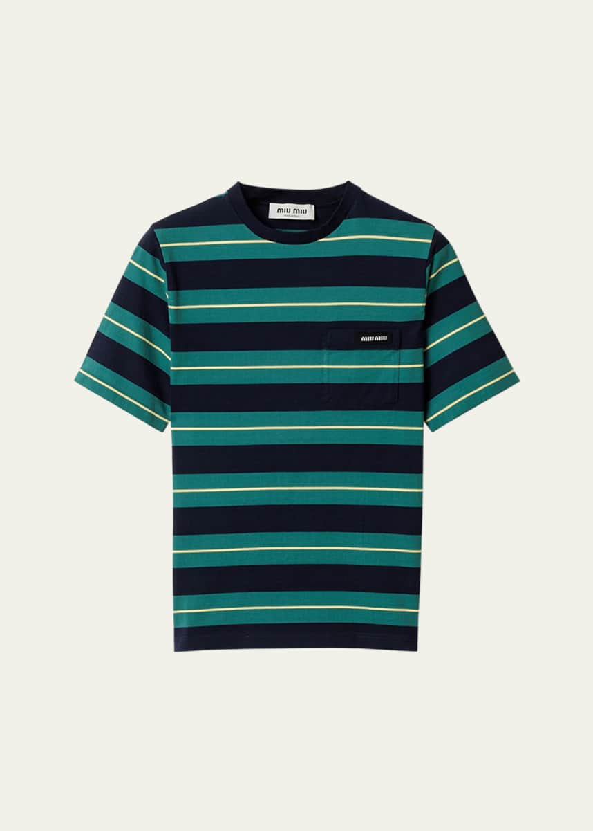 Miu Miu Stripe Jersey Tee