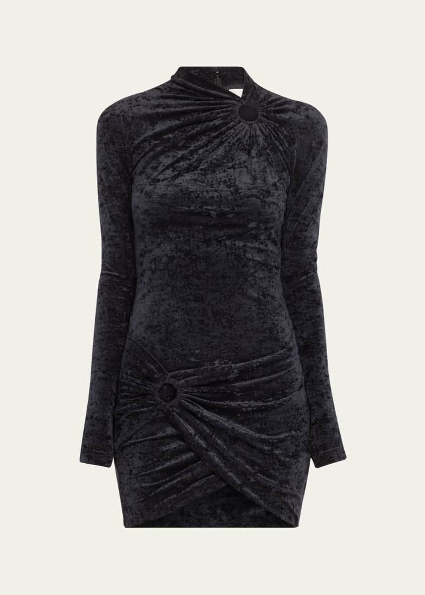 Etoile Isabel Marant Havana Crushed Velvet Mini Dress