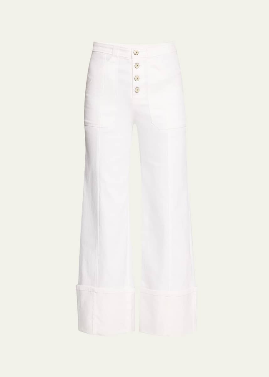 Cinq a Sept Cuffed Benji Cropped Flare Pants