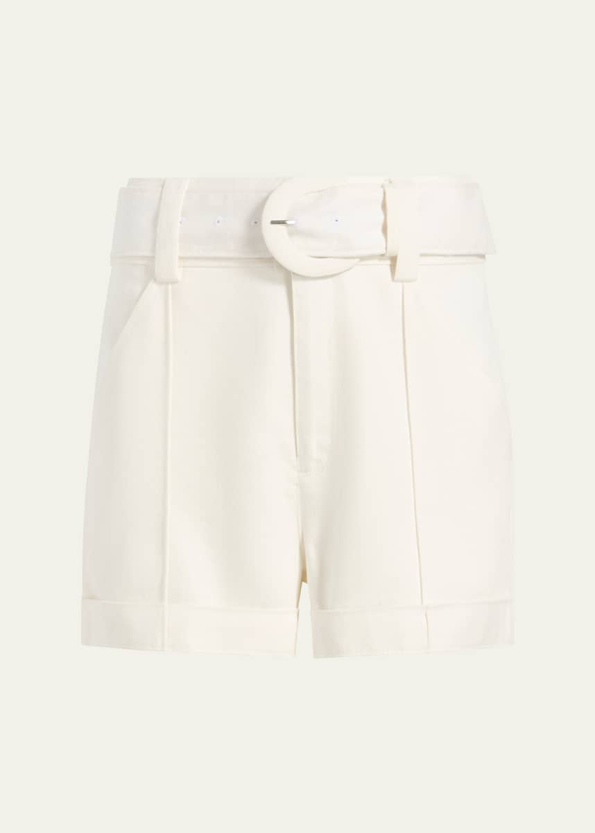 Cinq a Sept Aldi Belted Wide-Leg Linen Shorts