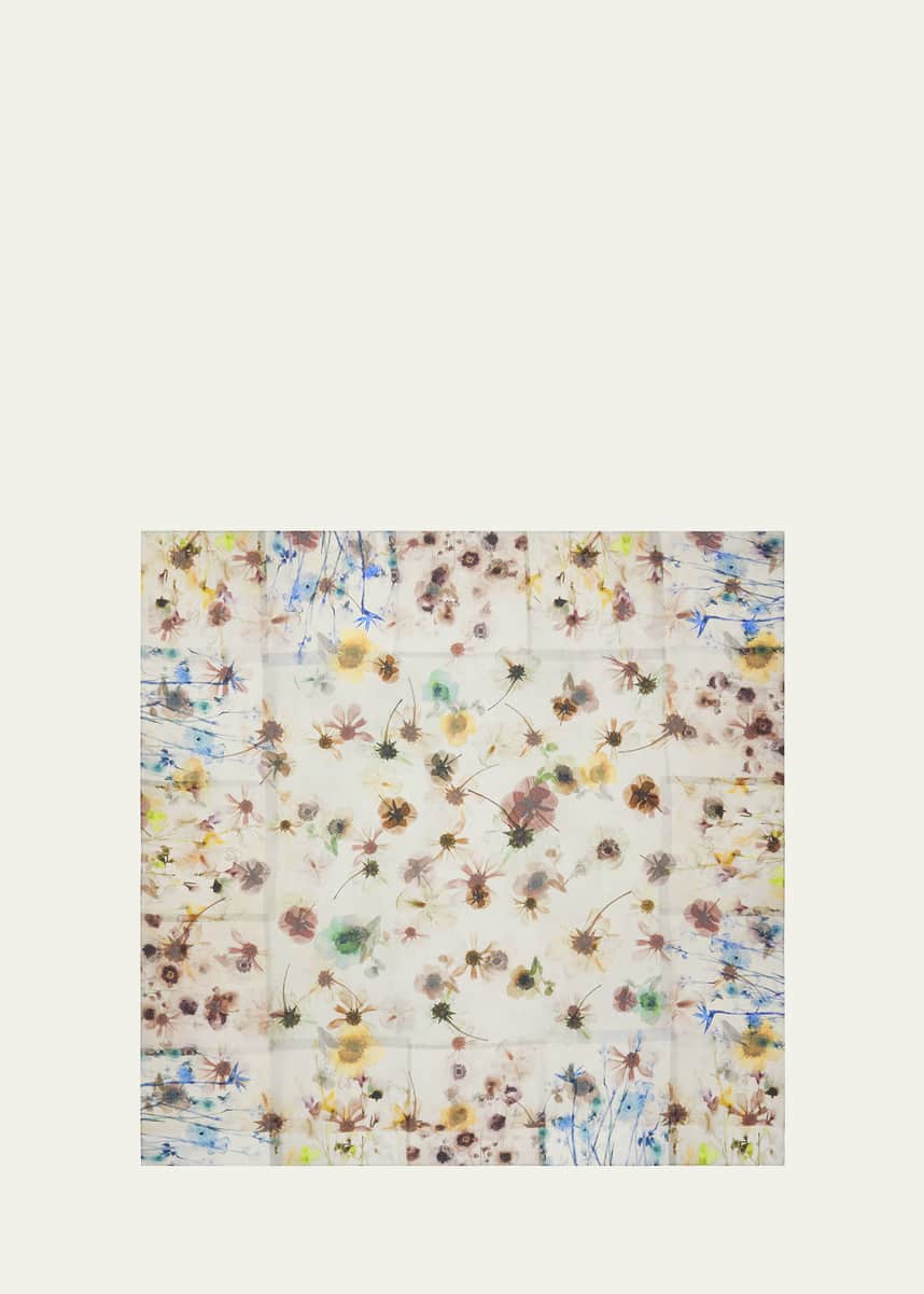 Alonpi Floral Wool Square Scarf