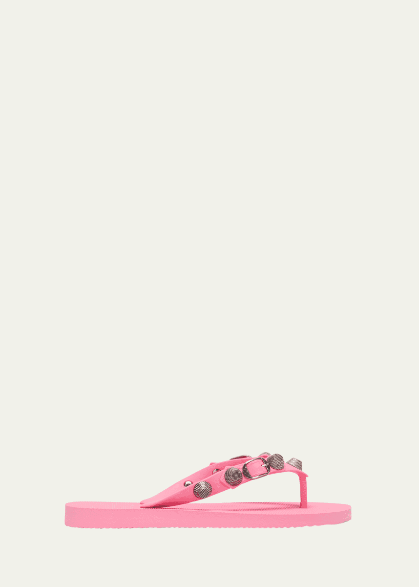 Balenciaga Cagole Studded Flip Flop Sandals