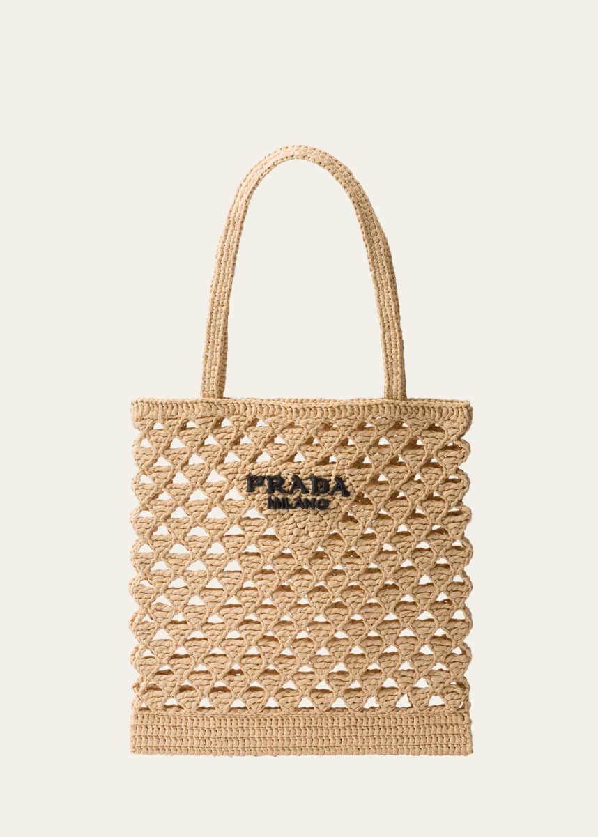 Prada Logo Crochet Tote Bag