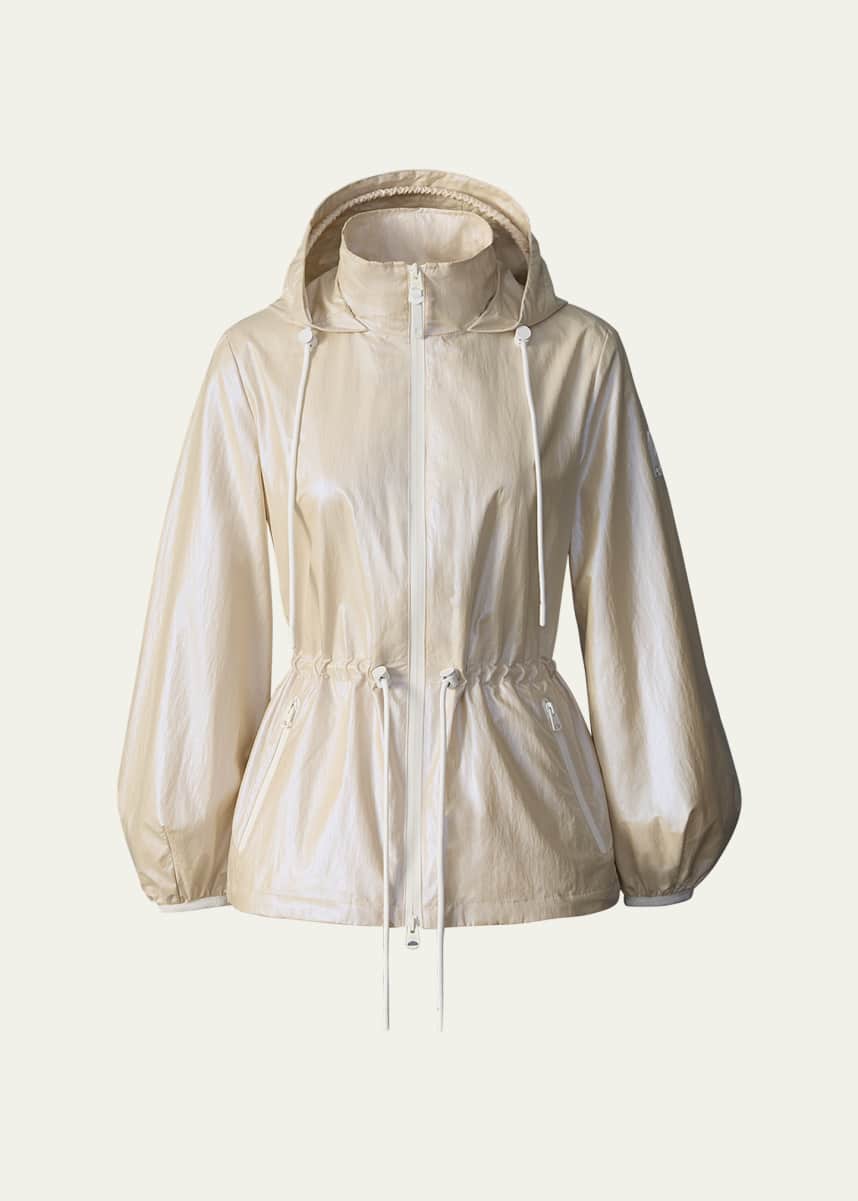 Mackage Isha Windproof Cinched Metallic Rain Jacket