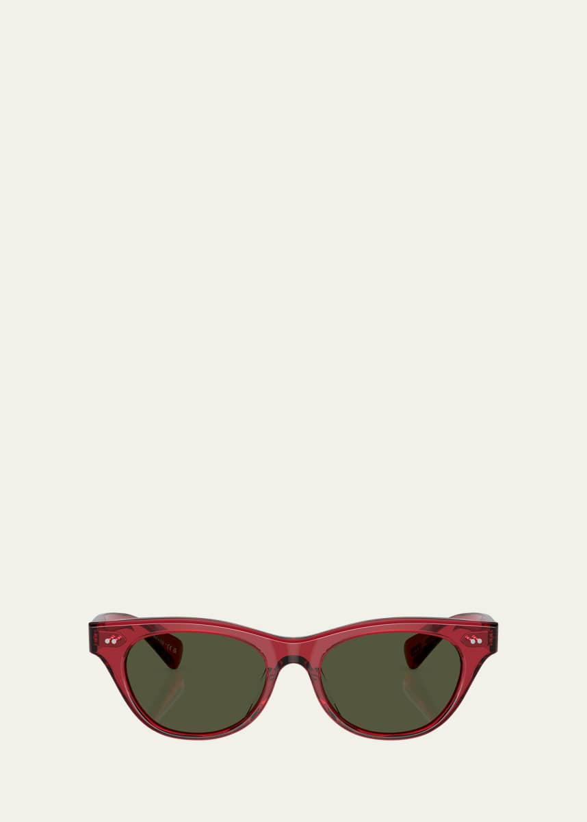 Oliver Peoples Avelin Havana Acetate Butterfly Sunglasses