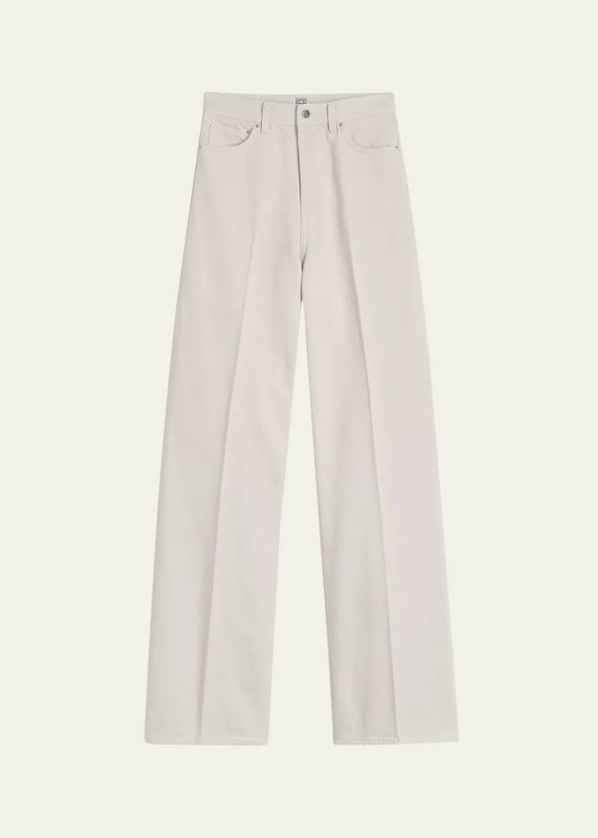 Toteme High-Rise Straight-Leg Press-Creased Denim Jeans