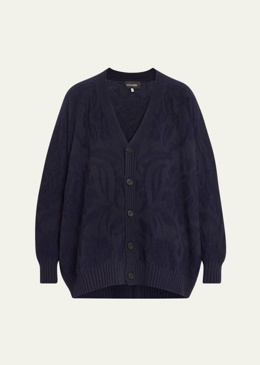 Eskandar 34 Width V-Neck Cashmere Cardigan