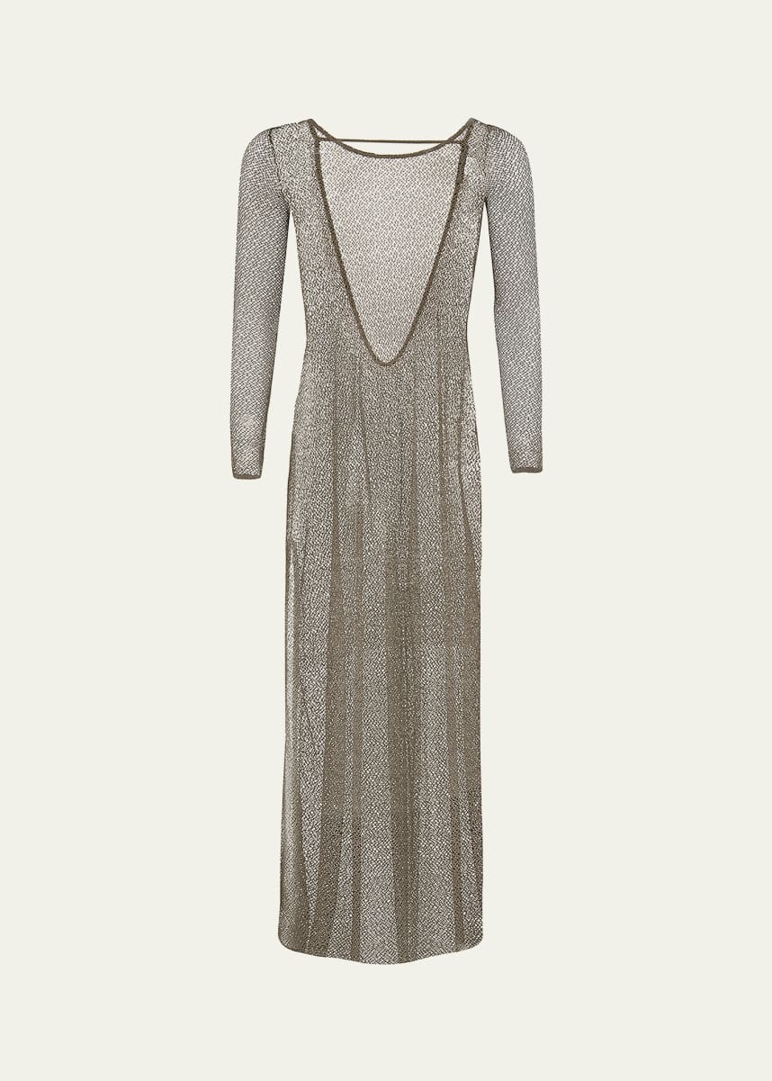 Vix Solid Lexia Sheer Backless Maxi Dress Coverup