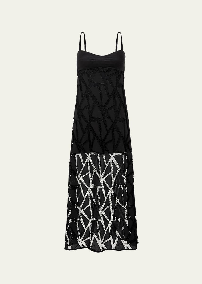 Vix Solid Eleni Embroidered Maxi Dress