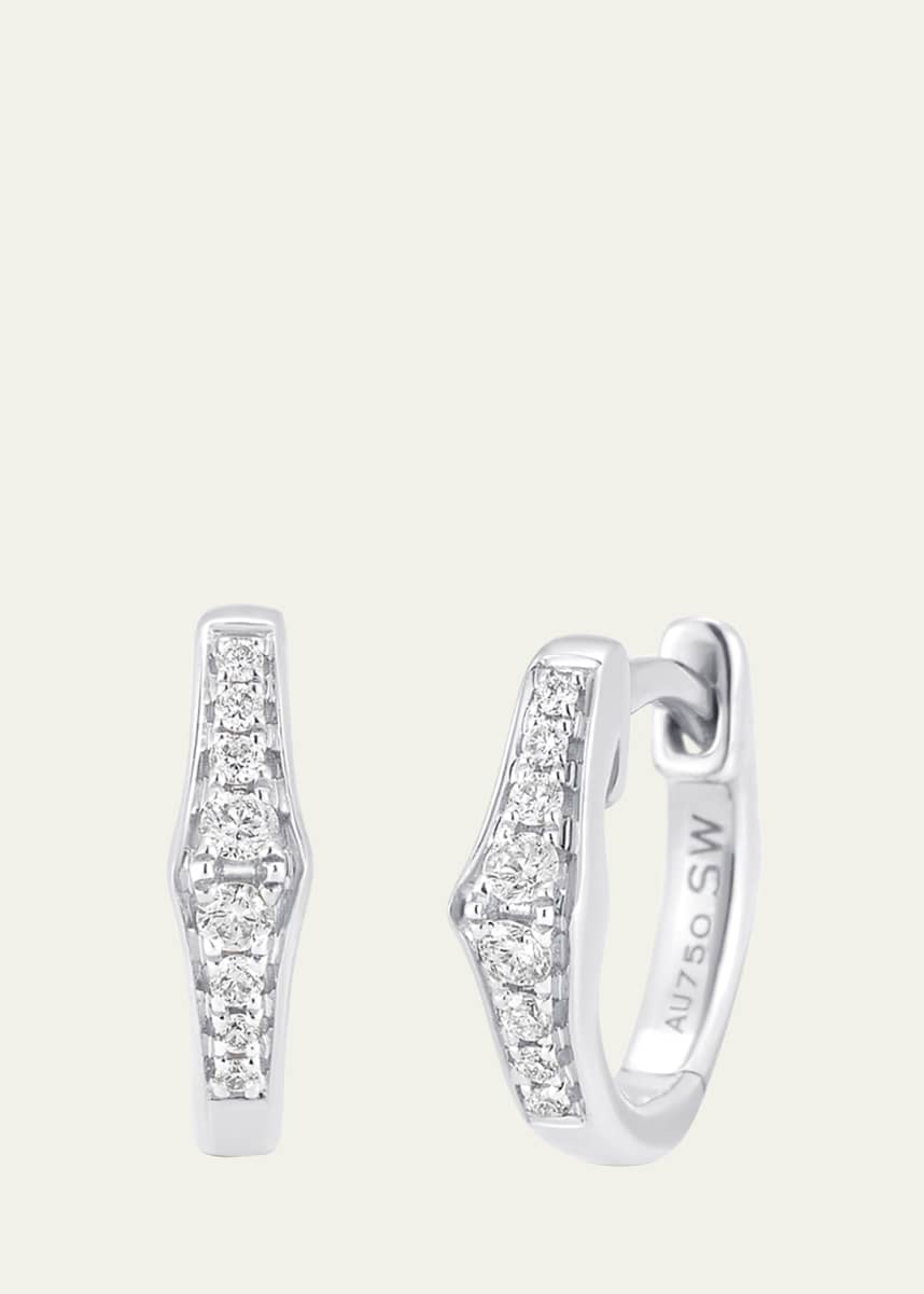 Sara Weinstock 18K White Gold Lucia Diamond Cluster Huggie Earrings