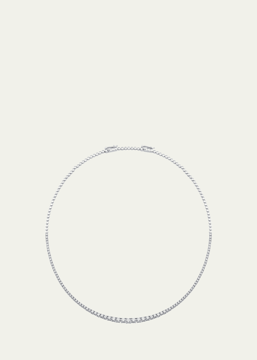 Sara Weinstock 18K White Gold Isadora Graduated Diamond Tennis Necklace