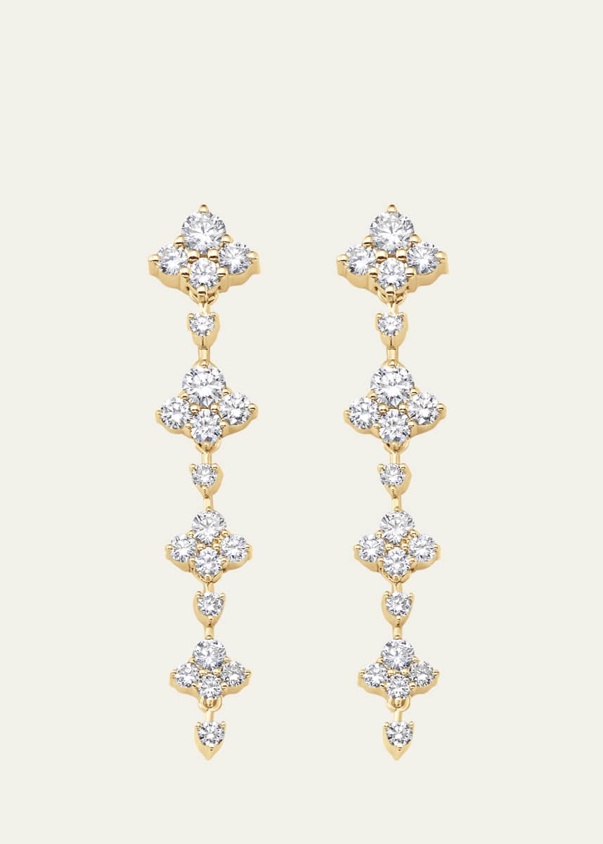 Sara Weinstock 18K Yellow Gold Dujour Four Diamond Dangle Earrings