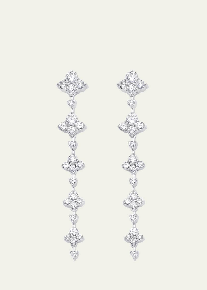 Sara Weinstock 18K White Gold Dujour Five Diamond Dangle Earrings