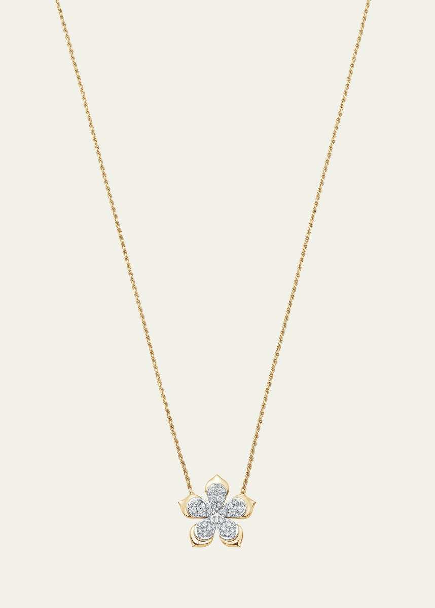 Sara Weinstock 18K Two-Tone Gold Lierre Pear Diamond Flower Station Necklace