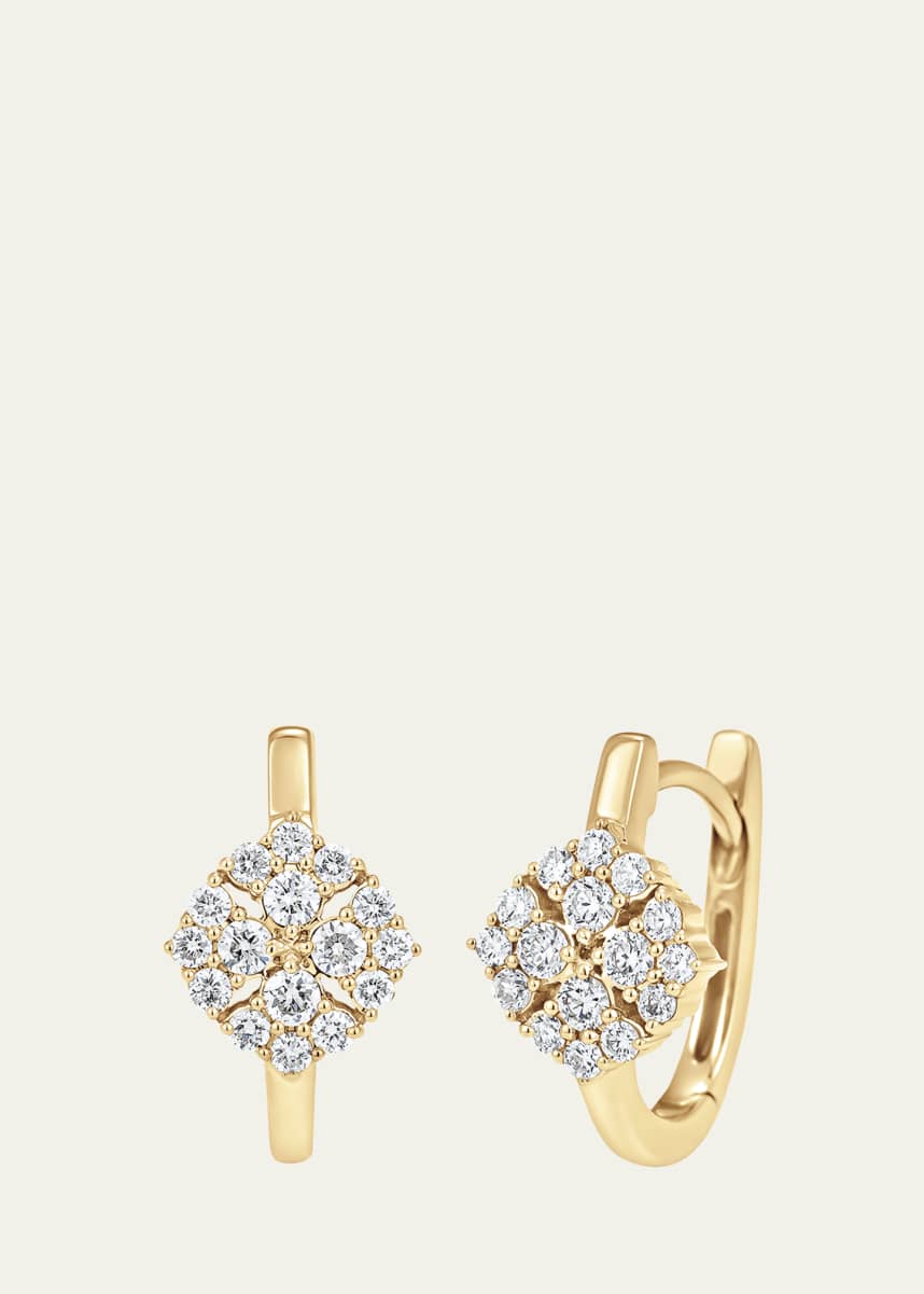 Sara Weinstock 18K Yellow Gold Flora Diamond Huggie Earrings