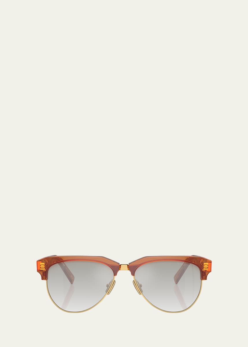 Miu Miu Acetate & Metal Aviator Sunglasses