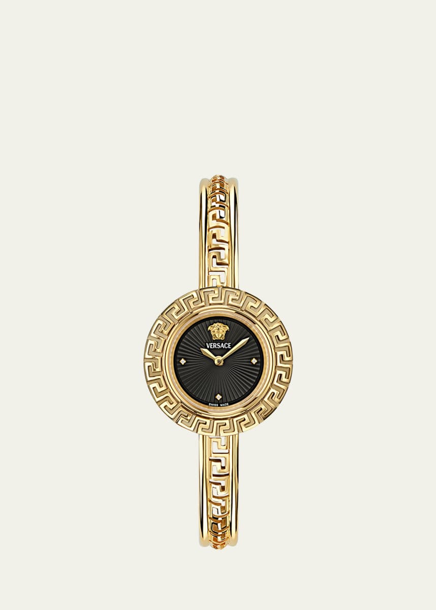 Versace 28mm La Greca Bangle Bracelet Watch with Diamonds