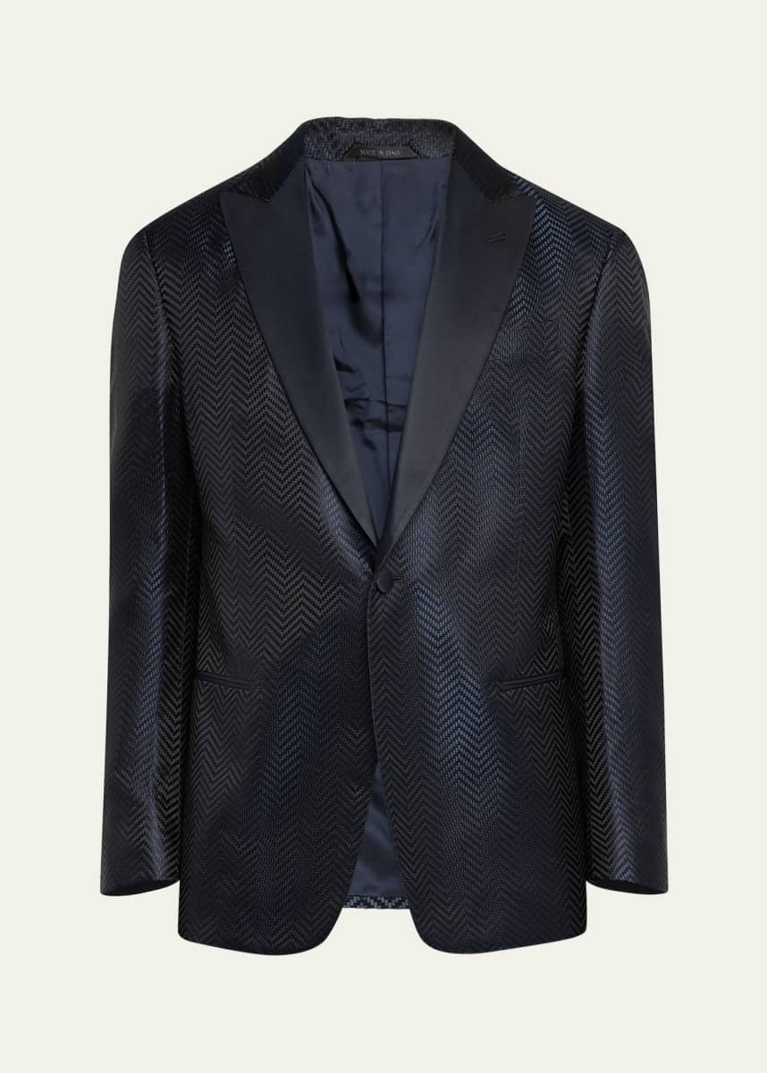 Giorgio Armani Men's Chevron Peak-Lapel Dinner Jacket