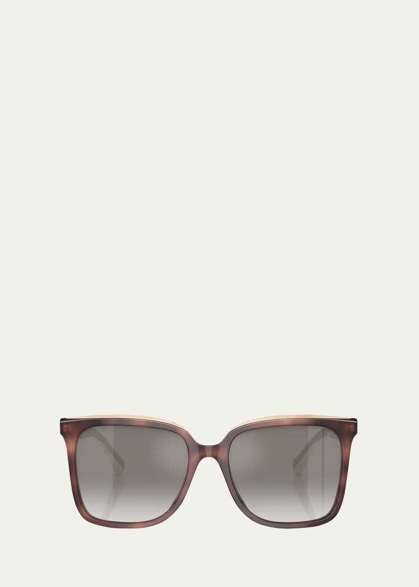 Brunello Cucinelli Mirrored Acetate Square Sunglasses