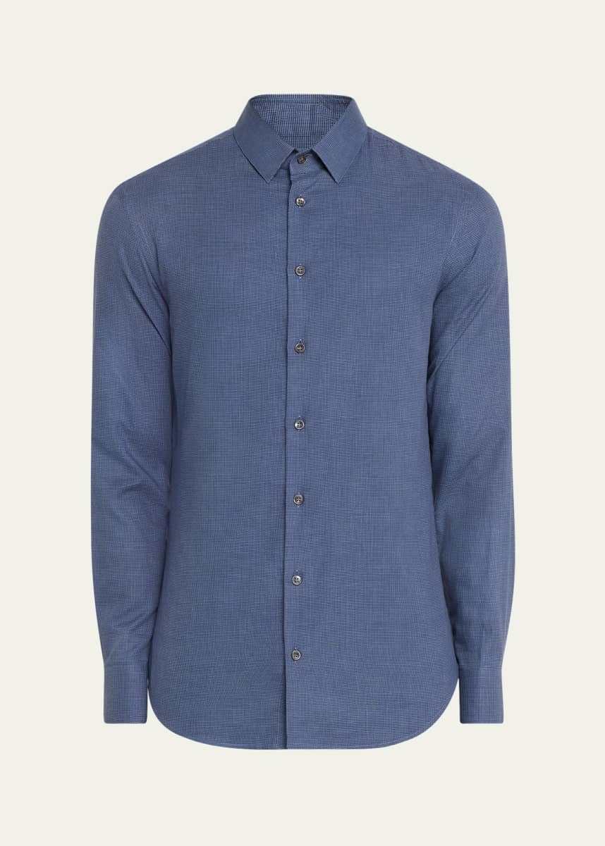 Giorgio Armani Men's Micro-Houndstooth Sport Shirt