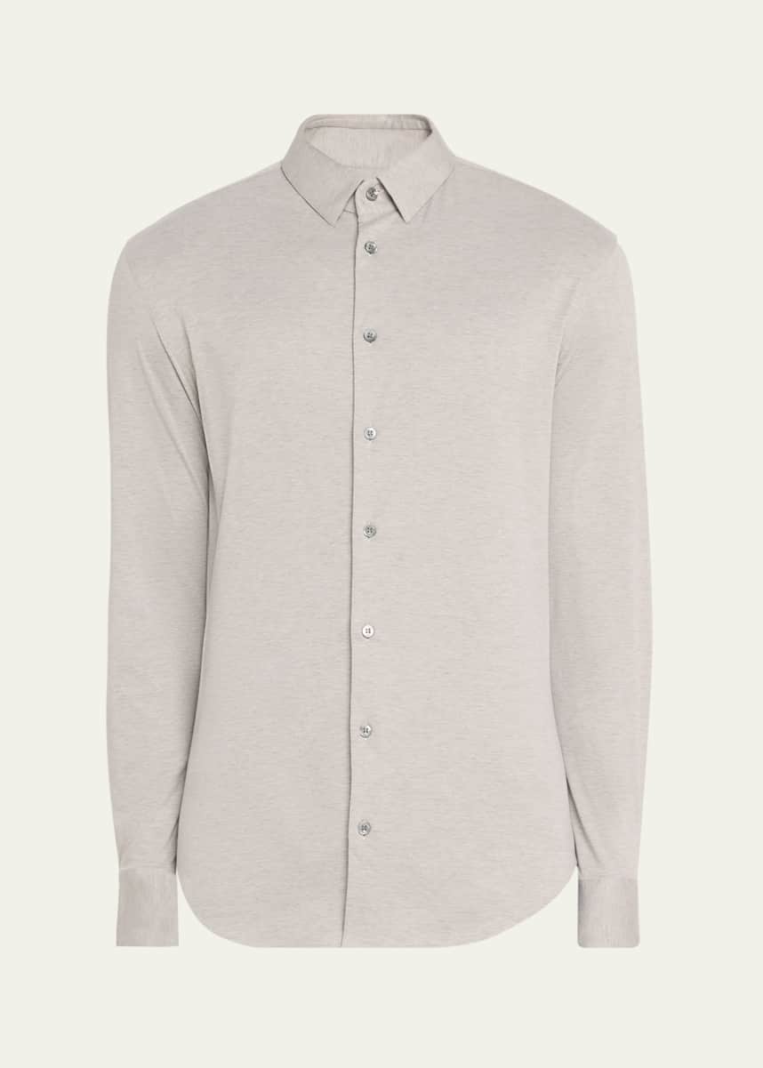 Giorgio Armani Men's Solid Cotton Stretch Sport Shirt
