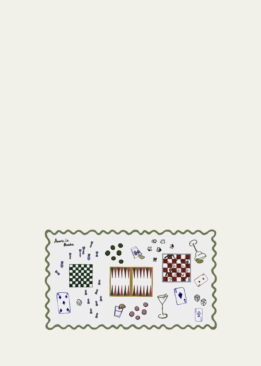 Amuse La Bouche Scalloped Graphic Linen Tablecloth