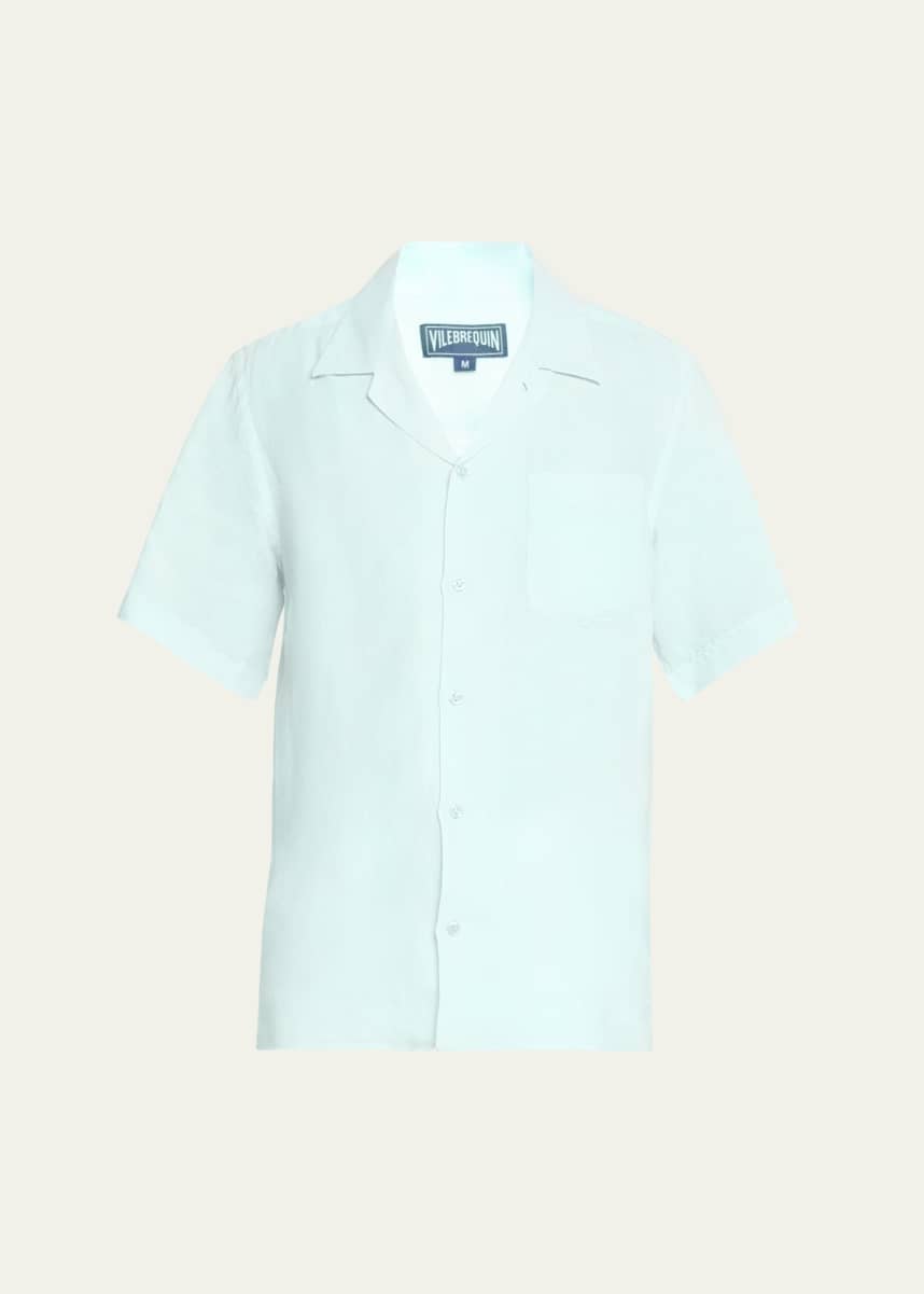 Vilebrequin Men's Linen Pocket Camp Shirt