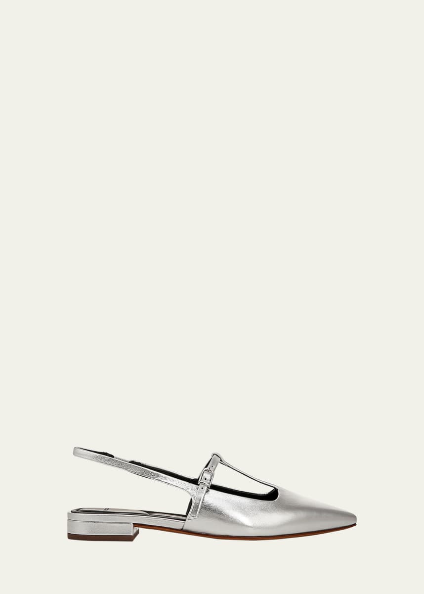 Vince Iliana Metallic T-Strap Ballerina Flats