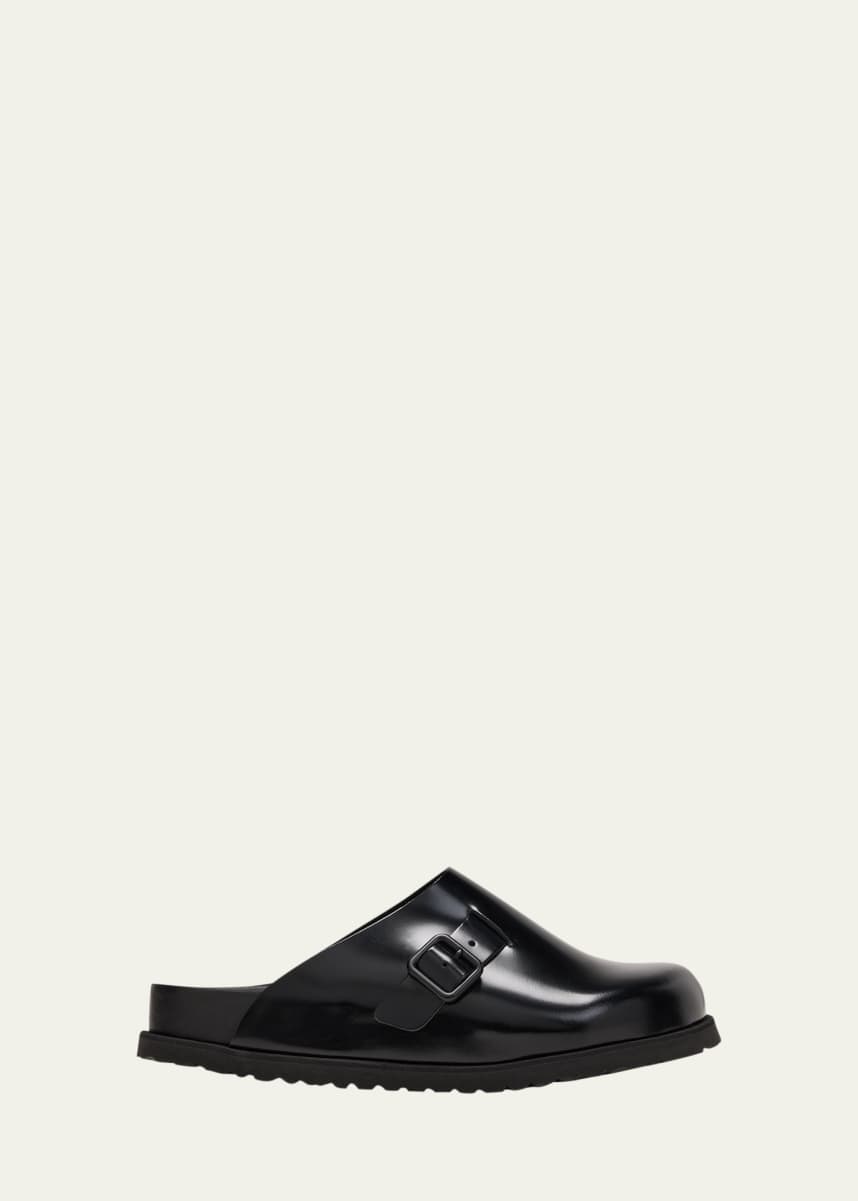 BIRKENSTOCK Dougal Leather Buckle Slide Mules