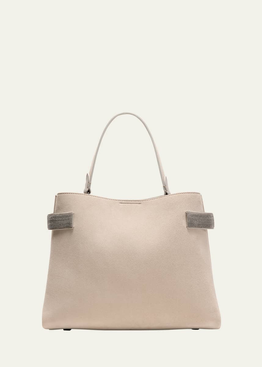 Brunello Cucinelli Medium Monili Suede Tote Bag