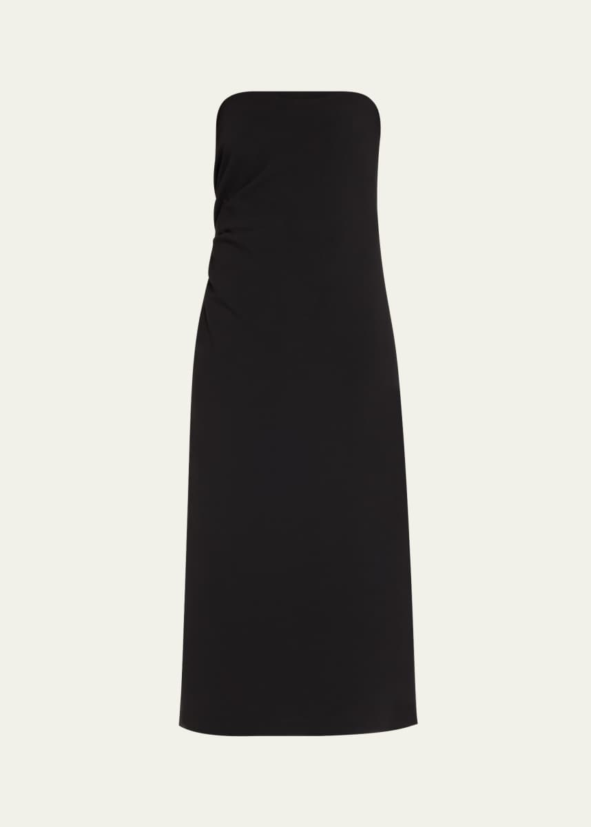 Vince Strapless Draped Midi Dress