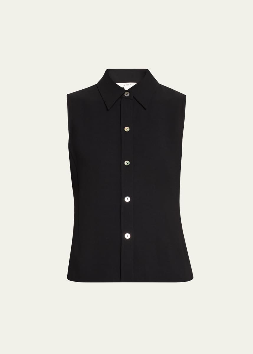 Vince Sleeveless Button-Front Top