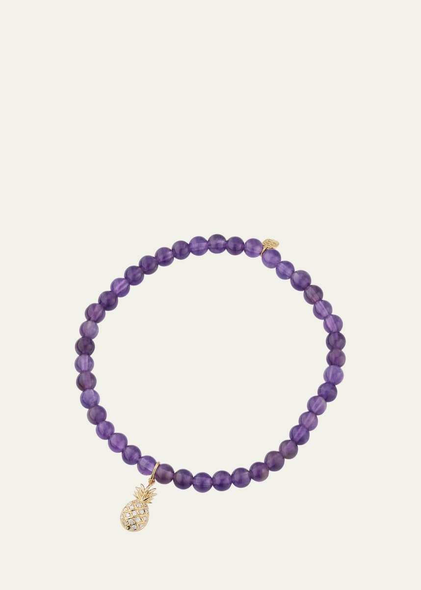 Sydney Evan 14kt yellow gold Starburst amethyst bracelet - Purple