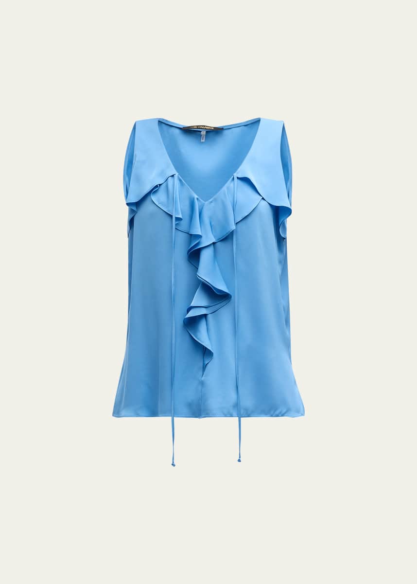 Kobi Halperin Demy Sleeveless Ruffle Blouse