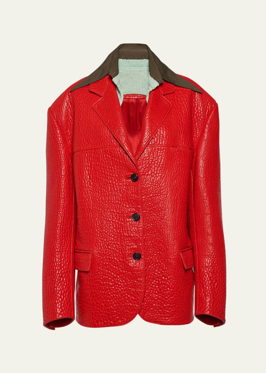 Prada Tailored Napa Leather Jacket