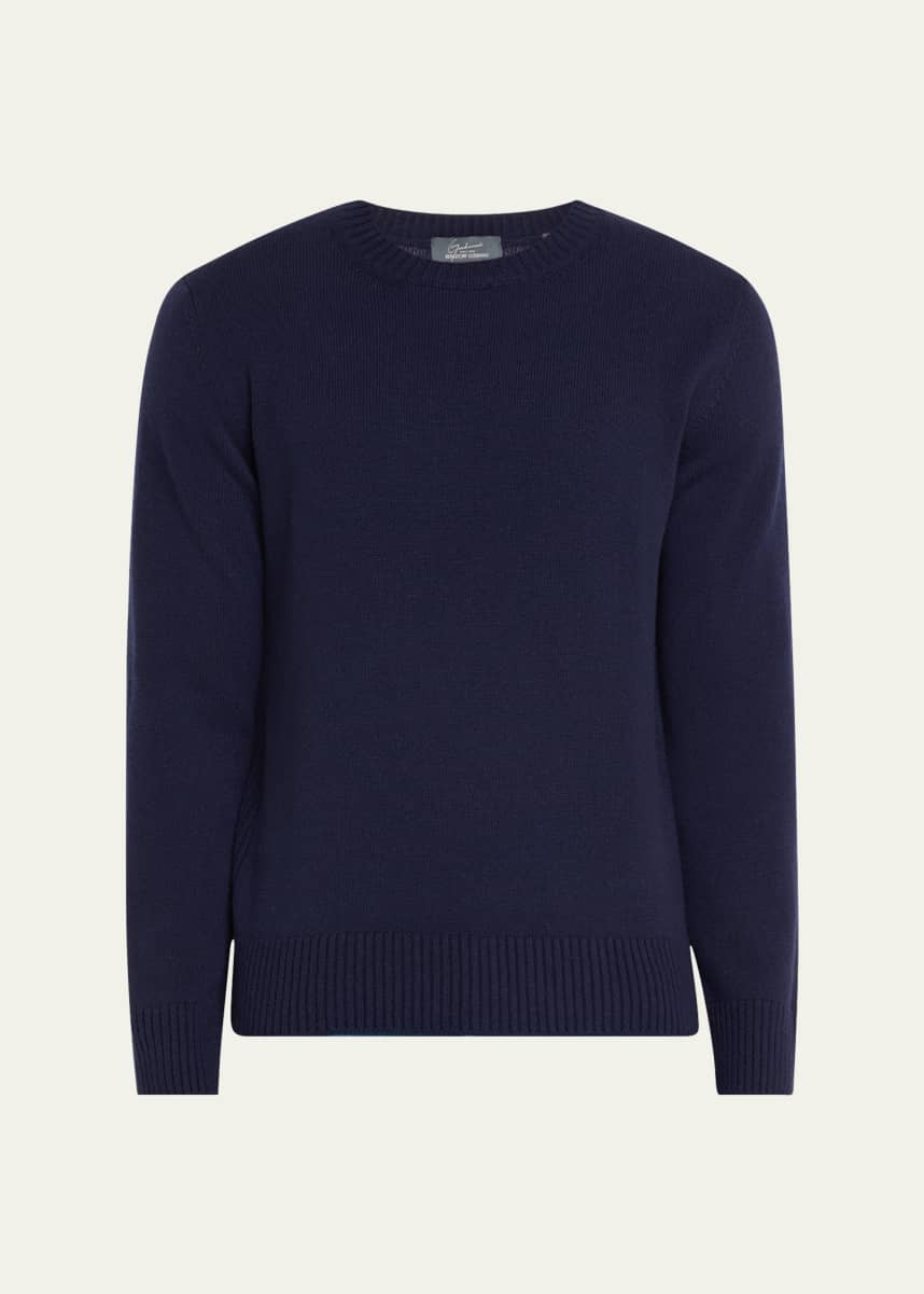 Bergdorf Goodman Men's Rib Baby Cashmere Pullover