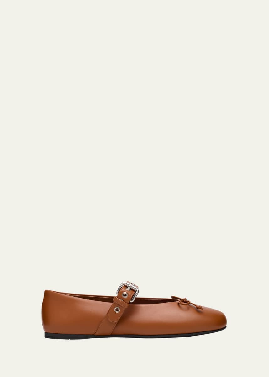 Miu Miu Leather Mary Jane Ballerina Flats