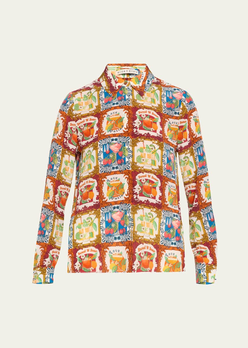 Alice + Olivia A Summer Day Willa Placket Top