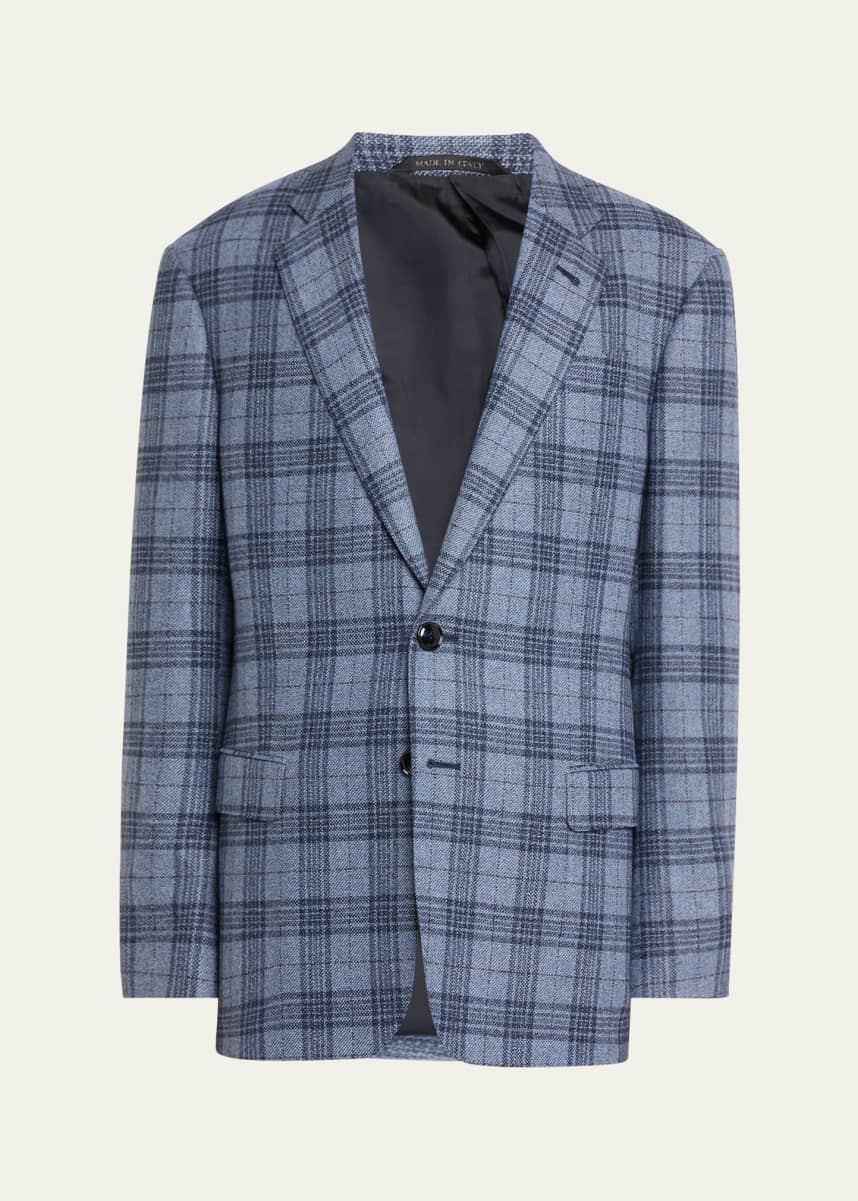 Giorgio Armani Men's Soft Wool-Cashmere Plaid Sport Coat