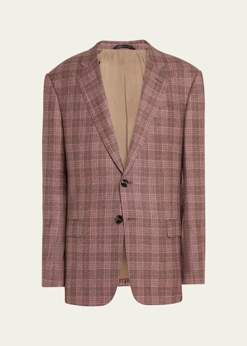 Giorgio Armani Men's Soft Wool-Cashmere Plaid Sport Coat