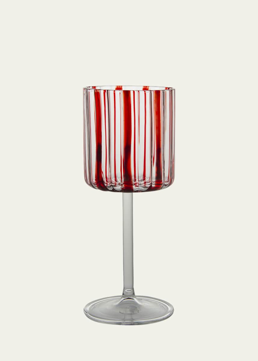 Tuttoattaccato Red Stripe Wine Glass, 6.75 oz.