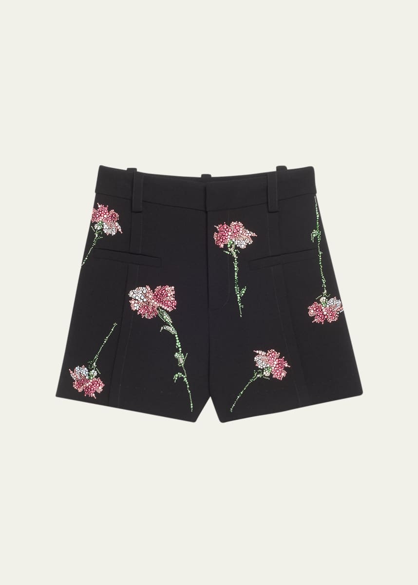 Libertine Cecil Tailored Shorts with Pink Carnation Crystal Embellishments