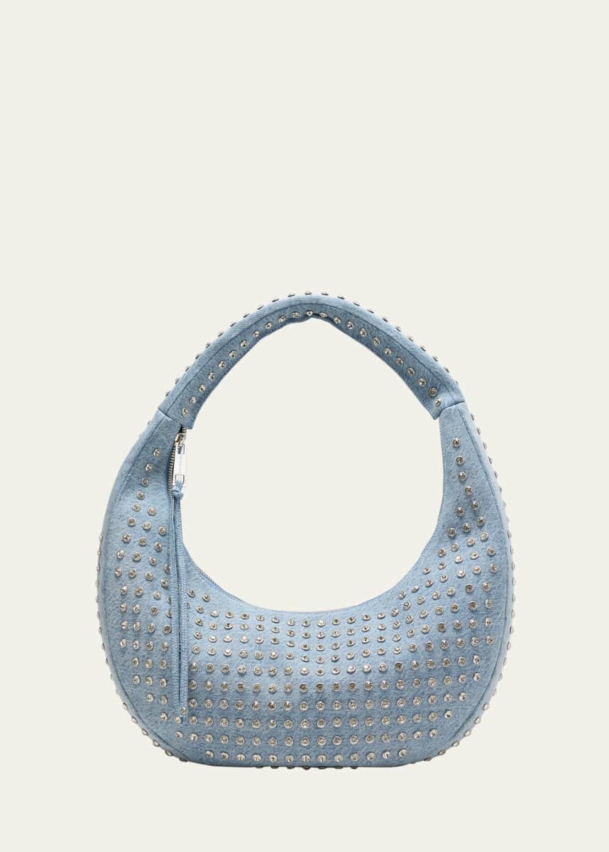 Retrofete Elodie Large Embellished Denim Shoulder Bag