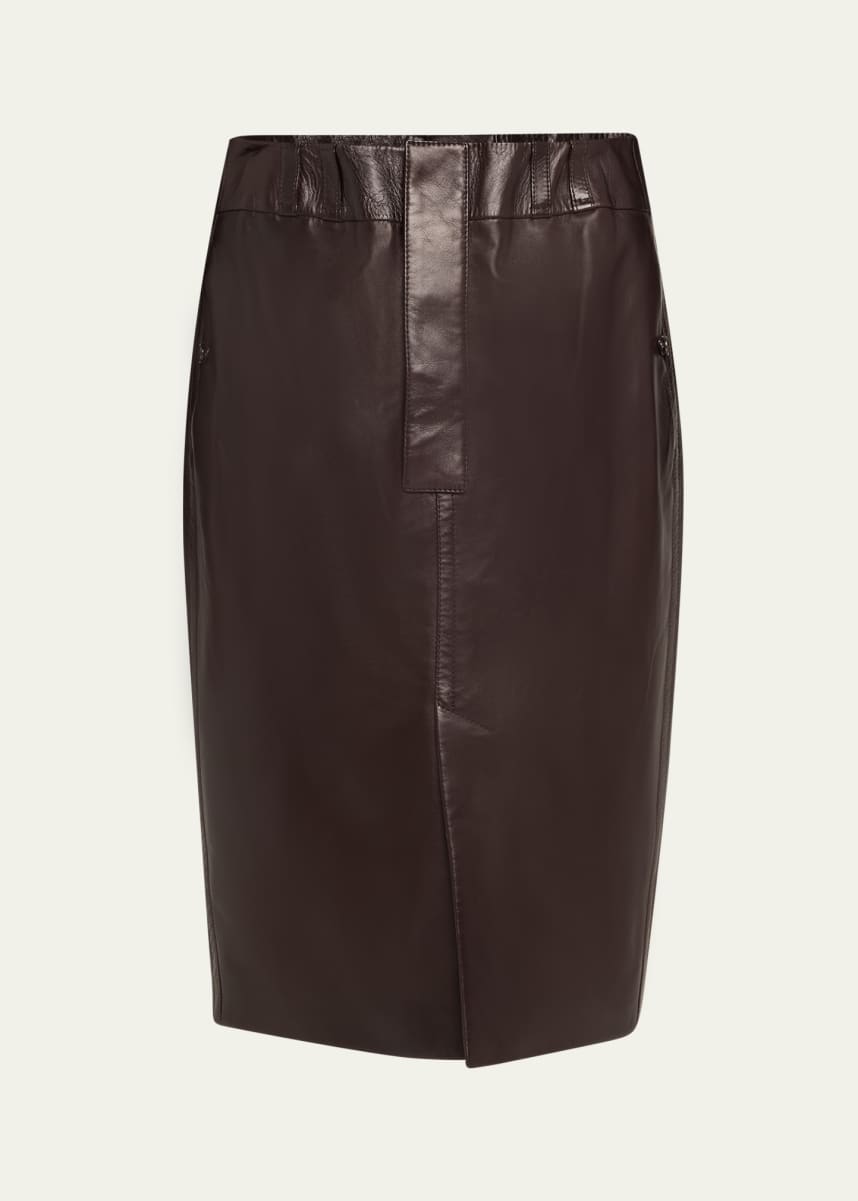 Saint Laurent Leather Pencil Skirt