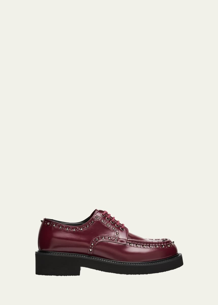 Valentino Garavani Men's Gentleglam Calfskin Derby Shoes
