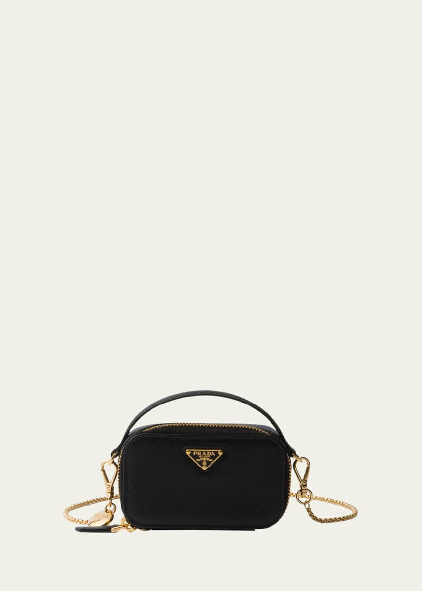 Prada Mini Zip Saffiano Leather Crossbody Bag