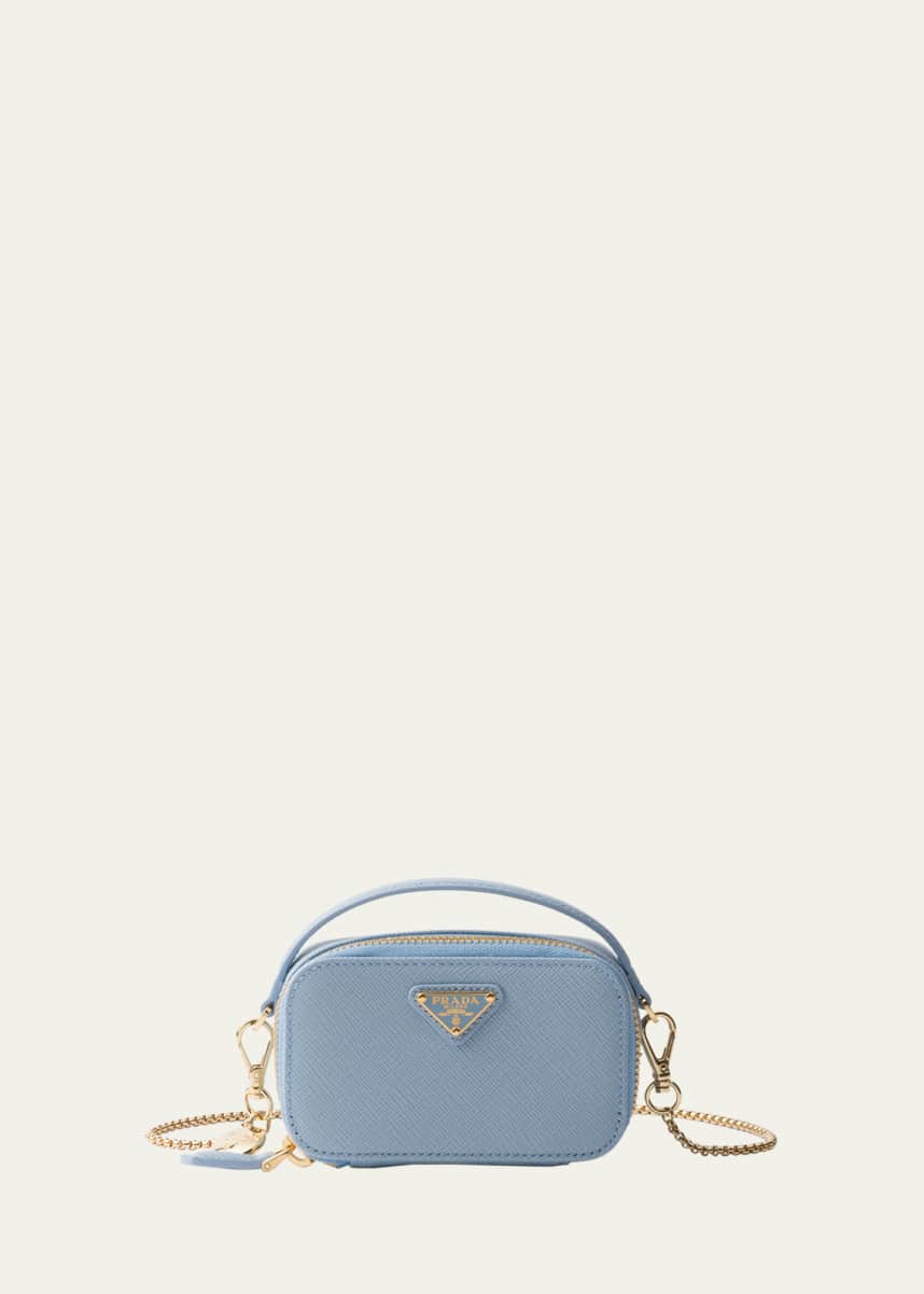 Prada Mini Zip Saffiano Leather Crossbody Bag