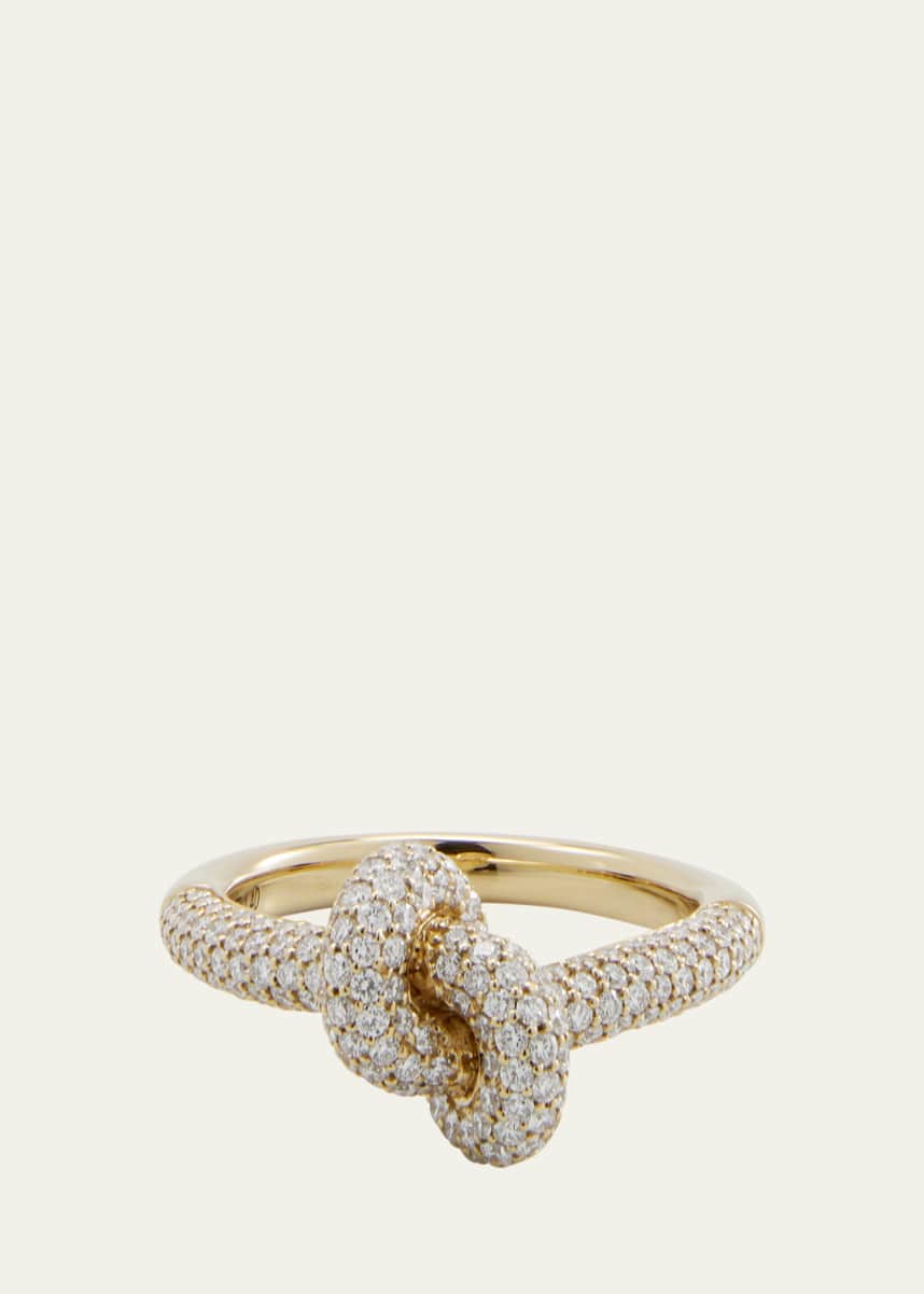 ENGELBERT 18K Yellow Gold The Legacy Knot Small Ring with Diamonds