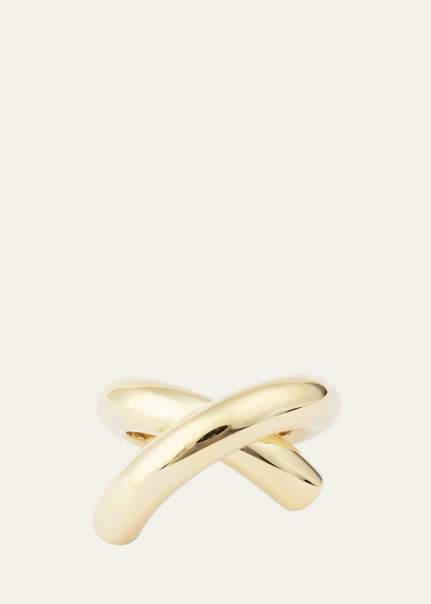 ENGELBERT 18K Yellow Gold Cross Loop Ring, Big (Size 7.25)