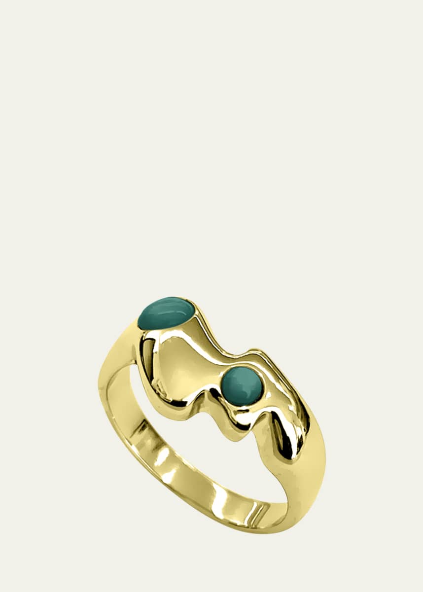 V.BELLAN 18K Gold Nelle Ring with Malachite